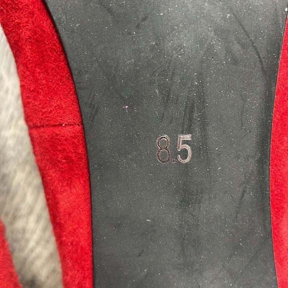 Jeffery Campbell Women’s Red Suede Brielle Lace Up Closed Toed Heels, size 8.5 - Picture 10 of 11